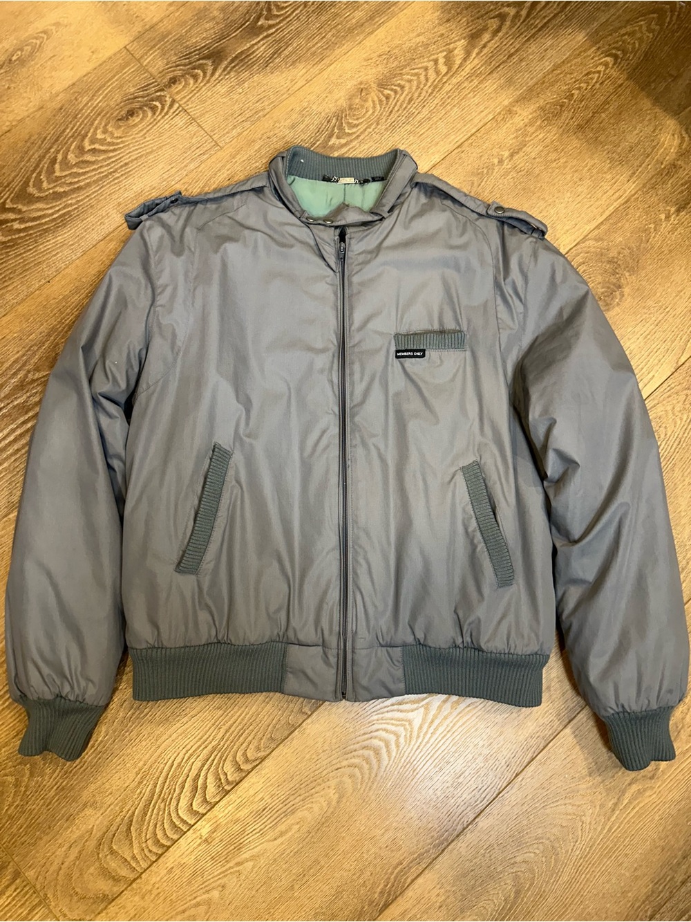 Vintage Members Only Iconic Racer Jacket Gray 46L XL Tall